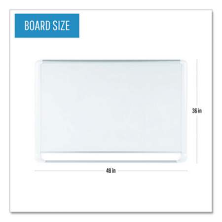 MasterVision Lacquered steel magnetic dry erase board, 36 x 48, Silver/White (MVI050205)