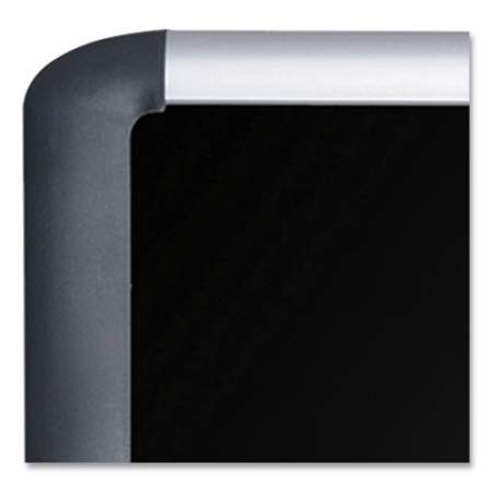 MasterVision Black fabric bulletin board, 48 x 96, Silver/Black (MVI210301)