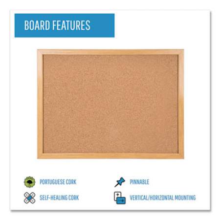 MasterVision Value Cork Bulletin Board with Oak Frame, 48 x 72, Natural (SF352001239)