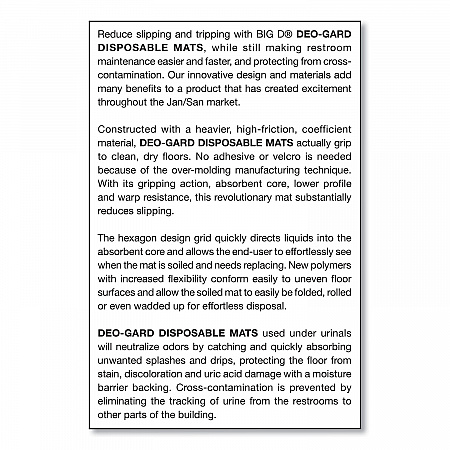 Deo-Gard Disposable Urinal Mat, Shield-Shaped, Fresh Mountain Air Scent, Charcoal Gray Perforated Surface, 17.5 x 20.5, 6/CT (6668)