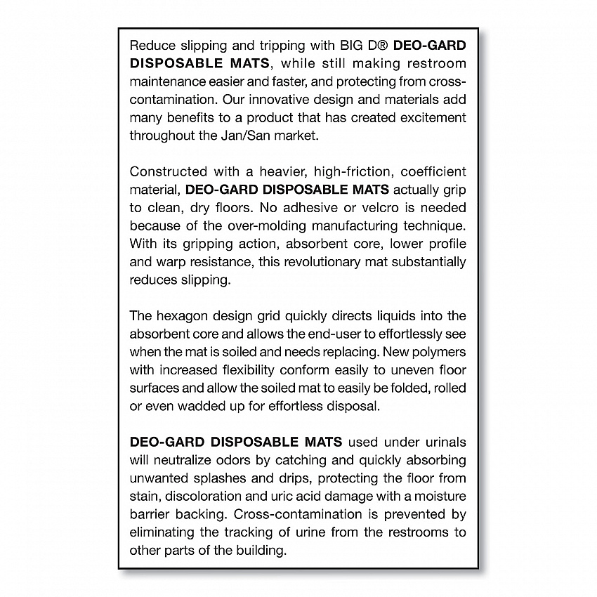 Deo-Gard Disposable Urinal Mat, Shield-Shaped, Fresh Mountain Air Scent, Charcoal Gray Perforated Surface, 17.5 x 20.5, 6/CT (6668)