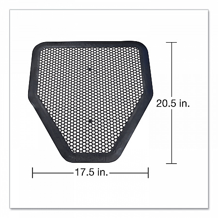 Deo-Gard Disposable Urinal Mat, Shield-Shaped, Fresh Mountain Air Scent, Charcoal Gray Perforated Surface, 17.5 x 20.5, 6/CT (6668)