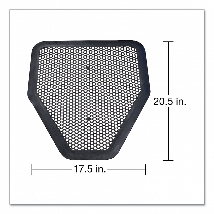 Deo-Gard Disposable Urinal Mat, Shield-Shaped, Fresh Mountain Air Scent, Charcoal Gray Perforated Surface, 17.5 x 20.5, 6/CT (6668)