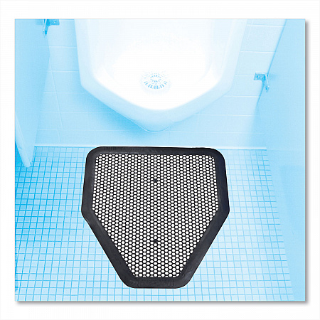 Deo-Gard Disposable Urinal Mat, Shield-Shaped, Fresh Mountain Air Scent, Charcoal Gray Perforated Surface, 17.5 x 20.5, 6/CT (6668)