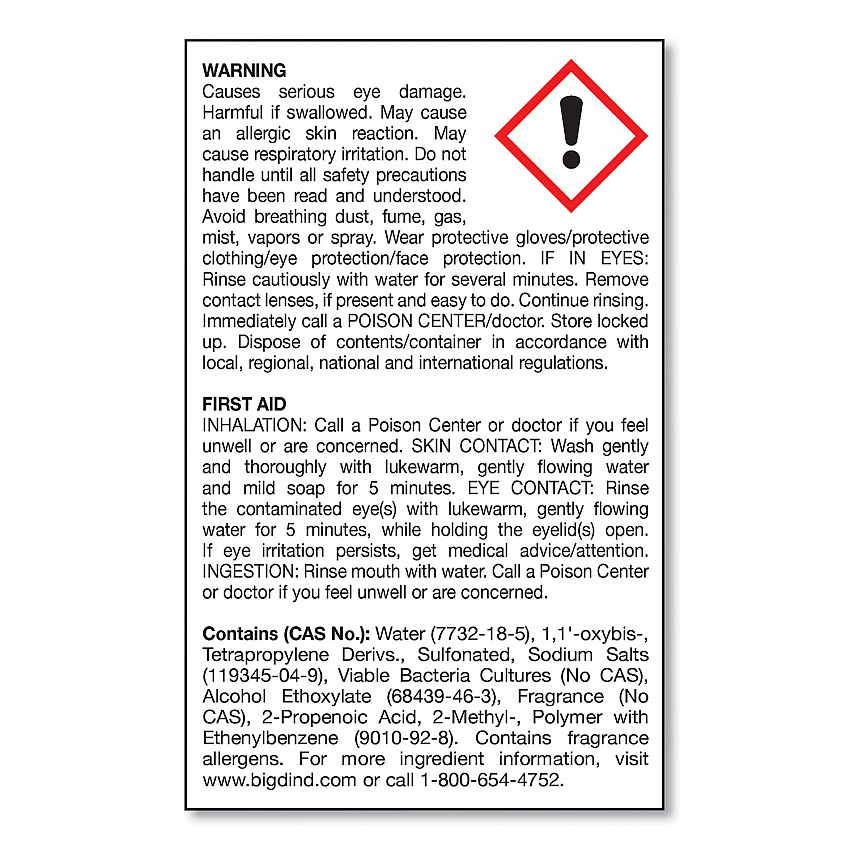 Enzym D Digester Deodorant, Mint, 1 gal, Bottle, 4/Carton (1504)