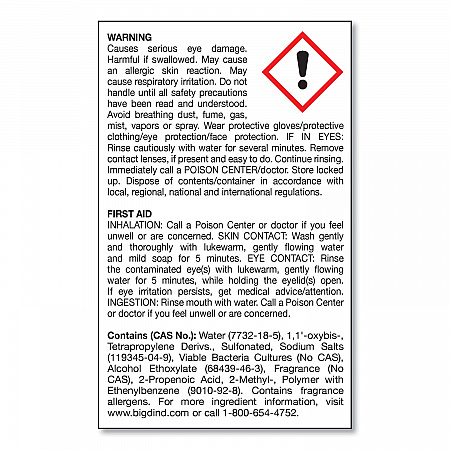 Enzym D Digester Liquid Deodorant, Lemon, 1 gal Bottle, 4/Carton (1500)