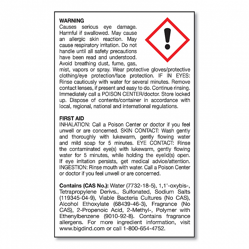 Enzym D Digester Liquid Deodorant, Lemon, 1 gal Bottle, 4/Carton (1500)
