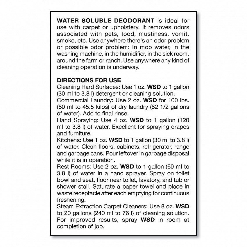 Water-Soluble Deodorant, Mountain Air, 1 gal Bottle, 4/Carton (1358)