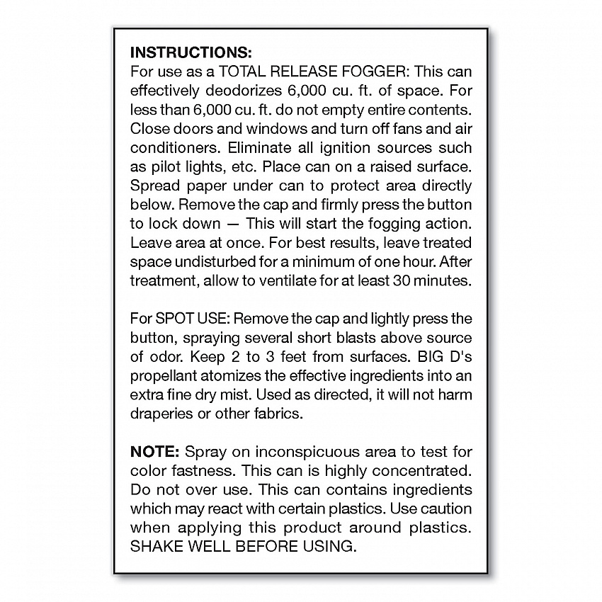 Odor Control Fogger, Original Scent, 5 oz Aerosol Spray, 12/Carton (341)