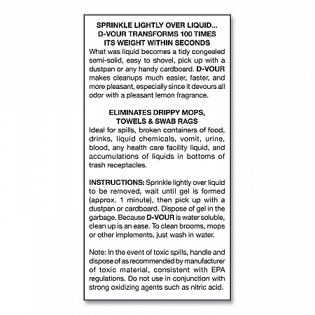 D-Vour Absorbent Powder, Lemon, 16 oz Canister, 6/Carton (166)