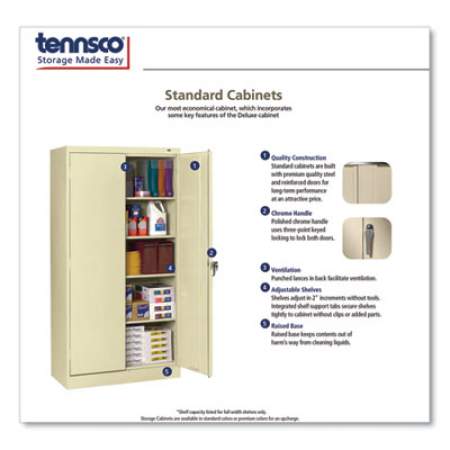 Tennsco 72" High Standard Cabinet (Assembled), 30 x 15 x 72, Putty (7215CPY)