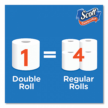 ComfortPlus Toilet Paper, Mega Roll, Septic Safe, 1-Ply, White, 425 Sheets/Roll, 12 Rolls/Pack (54245)