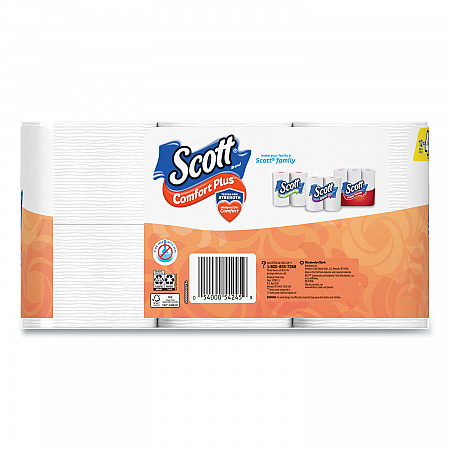 ComfortPlus Toilet Paper, Mega Roll, Septic Safe, 1-Ply, White, 425 Sheets/Roll, 12 Rolls/Pack (54245)