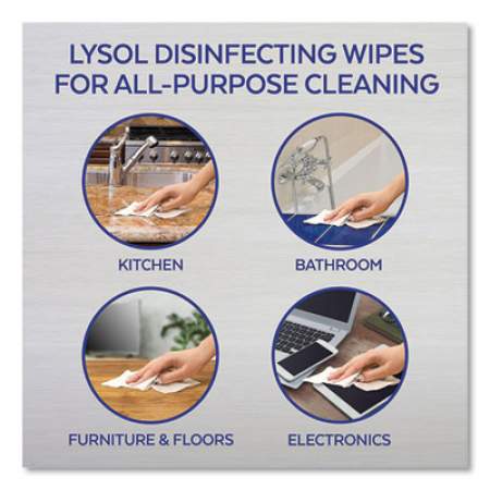 LYSOL Disinfecting Wipes, 7 x 7.25, Lemon and Lime Blossom, 80 Wipes/Canister, 3 Canisters/Pack, 2 Packs/Carton (84251CT)