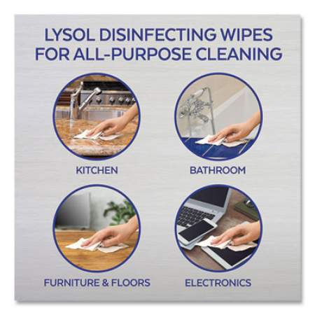 LYSOL DISINFECTING WIPES, 7 X 8, LEMON AND LIME BLOSSOM, 80 WIPES/CANISTER, 2 CANISTERS/PACK, 3 PACKS/CARTON (80296CT)
