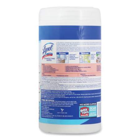 LYSOL Disinfecting Wipes, 7 x 7.25, Crisp Linen, 80 Wipes/Canister, 6 Canisters/Carton (89346CT)