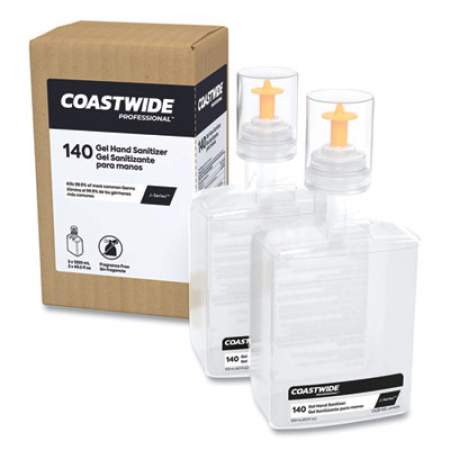 Coastwide Professional 70% Alcohol Gel Hand Sanitizer Refill for J-Series Dispensers, 1,200 mL Cartridge, Unscented, 2/Carton (JSRHSG)