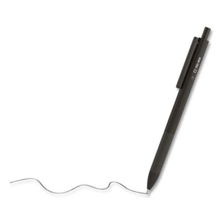 TRU RED Ballpoint Gripped Retractable Pen, Medium Point, 1 mm, Black Ink, Black Barrel, Dozen (59161)