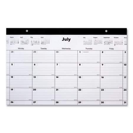 TRU RED Desk Pad Calendar, 18 x 11, White/Black Sheets, Black Binding, Clear Corners, 12-Month (July to June): 2021 to 2022 (1700421)