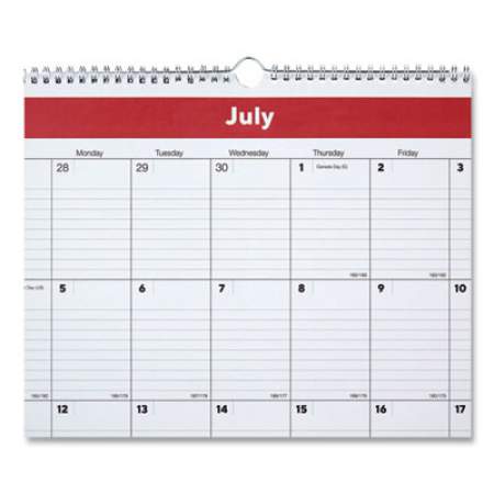TRU RED Wall Calendar, Vertical Orientation, 15 x 22, White/Red/Black Sheets, 12-Month (July to June): 2021 to 2022 (5427521)