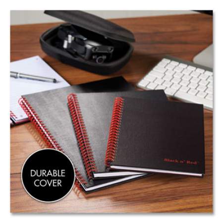 Black n' Red Twinwire Hardcover Notebook, 1 Subject, Wide/Legal Rule, Black Cover, 8.25 x 5.88, 70 Sheets (L67000)