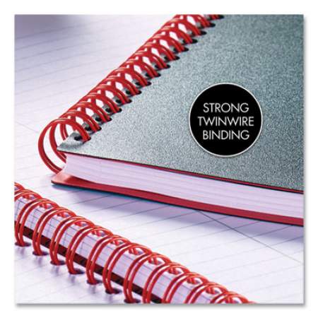 Black n' Red Twin Wire Poly Cover Notebook, 1 Subject, Wide/Legal Rule, Black Cover, 8.25 x 5.63, 70 Sheets (C67009)