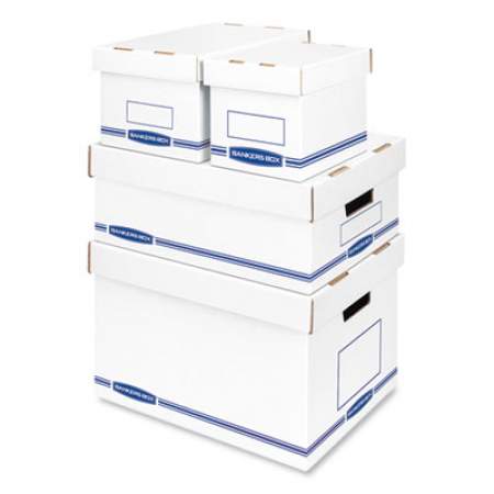Bankers Box Organizer Storage Boxes, Large, 12.75" x 16.5" x 6.5", White/Blue, 12/Carton (4662301)