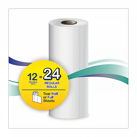 Premium Kitchen Roll Towels, 2-Ply, 11 x 6, White, 110/Roll, 12 Rolls/Carton (12216)