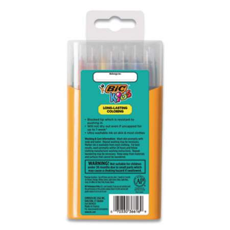 BIC Kids Ultra Washable Markers, Plastic Tube, Medium Bullet Tip, Assorted Colors, 20/Pack (BKCMD20AST)