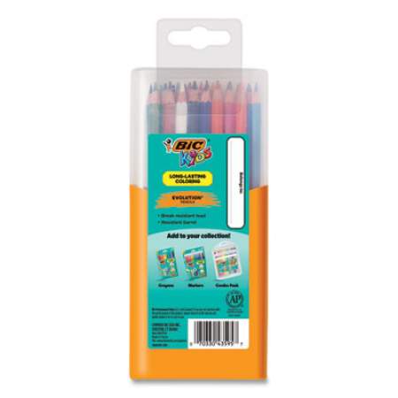 BIC Kids Coloring Pencils in Plastic Case, 0.7 mm, HB2 (#2), Assorted Lead, Assorted Barrel Colors, 24/Pack (BKCPP24AST)
