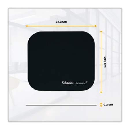 Fellowes Mouse Pad w/Microban, Nonskid Base, 9 x 8, Black (5933901)