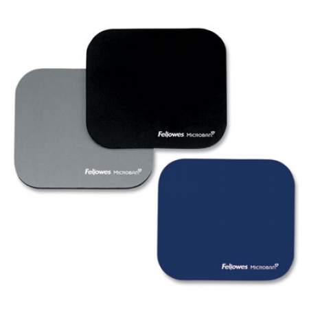 Fellowes Mouse Pad w/Microban, Nonskid Base, 9 x 8, Graphite (5934001)