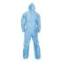 KleenGuard A65 Zipper Front Flame-Resistant Hooded Coveralls, Elastic Wrist and Ankles, Blue, X-Large, 25/Carton (45324)