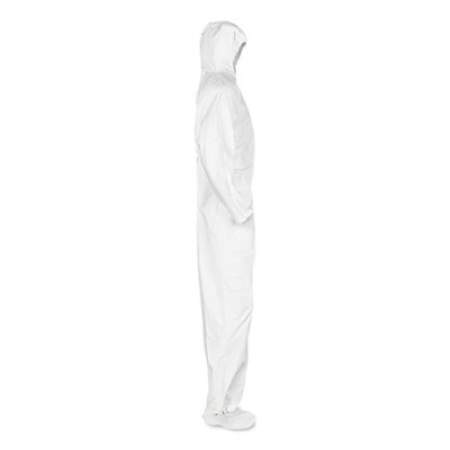 KleenGuard A20 Breathable Particle Protection Coveralls, Elastic Back, Hood and Boots, Large, White, 24/Carton (49123)