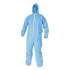 KleenGuard A65 Zipper Front Flame-Resistant Hooded Coveralls, Elastic Wrist and Ankles, Blue, 2X-Large, 25/Carton (45325)