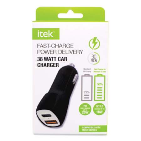 Itek Car Charger, 38 W, USB-C, Black (PDCC241844)