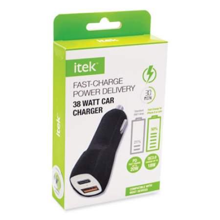 Itek Car Charger, 38 W, USB-C, Black (PDCC241844)