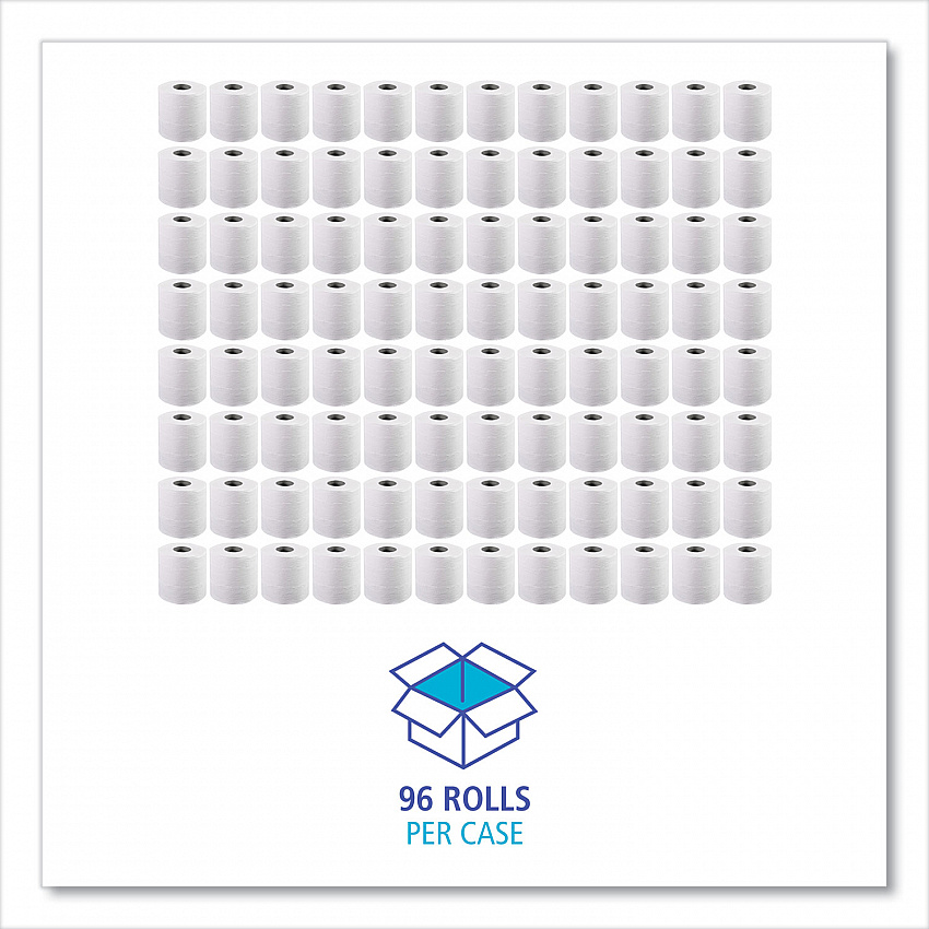 Two-Ply Toilet Tissue, Septic Safe, White, 4.5 x 4.5, 500 Sheets/Roll, 96 Rolls/Carton (6155B)