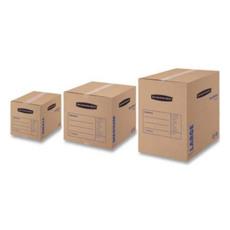 Bankers Box SmoothMove Basic Moving Boxes, Medium, Regular Slotted Container (RSC), 18" x 18" x 16", Brown Kraft/Blue, 20/Bundle (7713901)