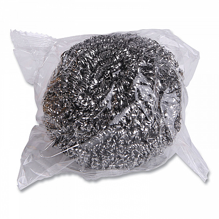 Stainless Steel Scrubber, Large Size, 2.5 x 2.75, Steel Gray, 12/Carton (50)