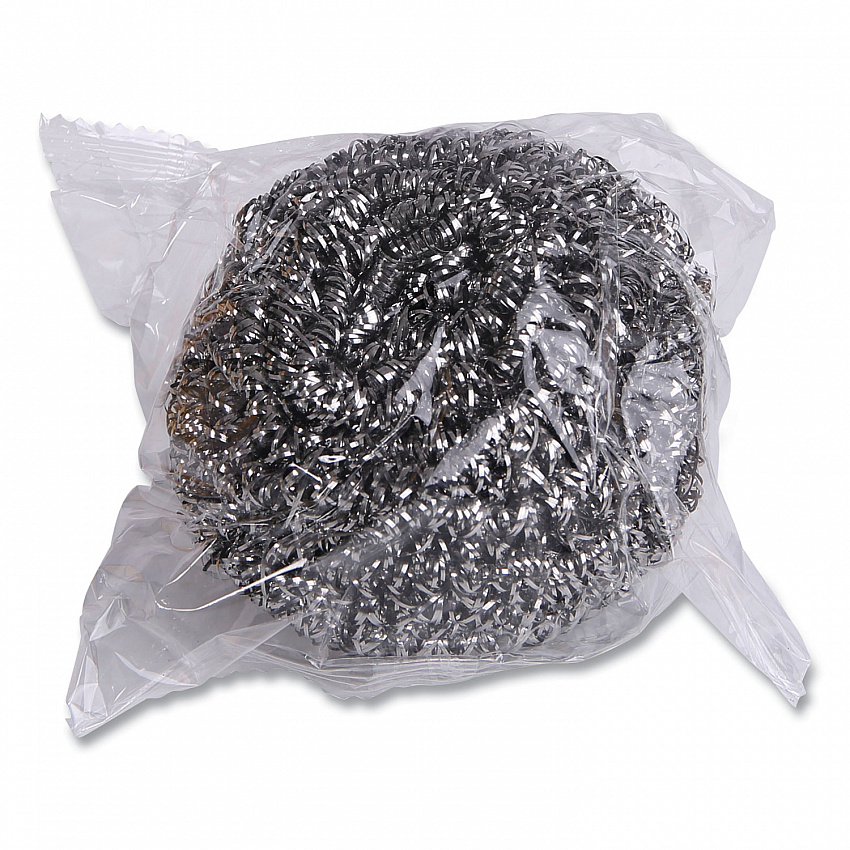 Stainless Steel Scrubber, Large Size, 2.5 x 2.75, Steel Gray, 12/Carton (50)