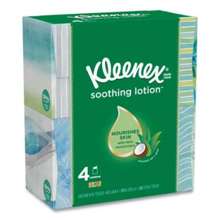 Kleenex Lotion Facial Tissue, 2-Ply, White, 65 Sheets/Box, 4 Boxes/Pack, 8 Packs/Carton (50174CT)