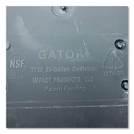 Impact Gator Plus Container, Round, Plastic, 32 gal, Gray (77323)