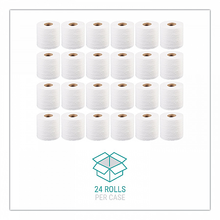 Bath Tissue, Individually Wrapped Rolls, Septic Safe, 2-Ply, White, 400 Sheets/Roll, 24 Rolls/Carton (2400)