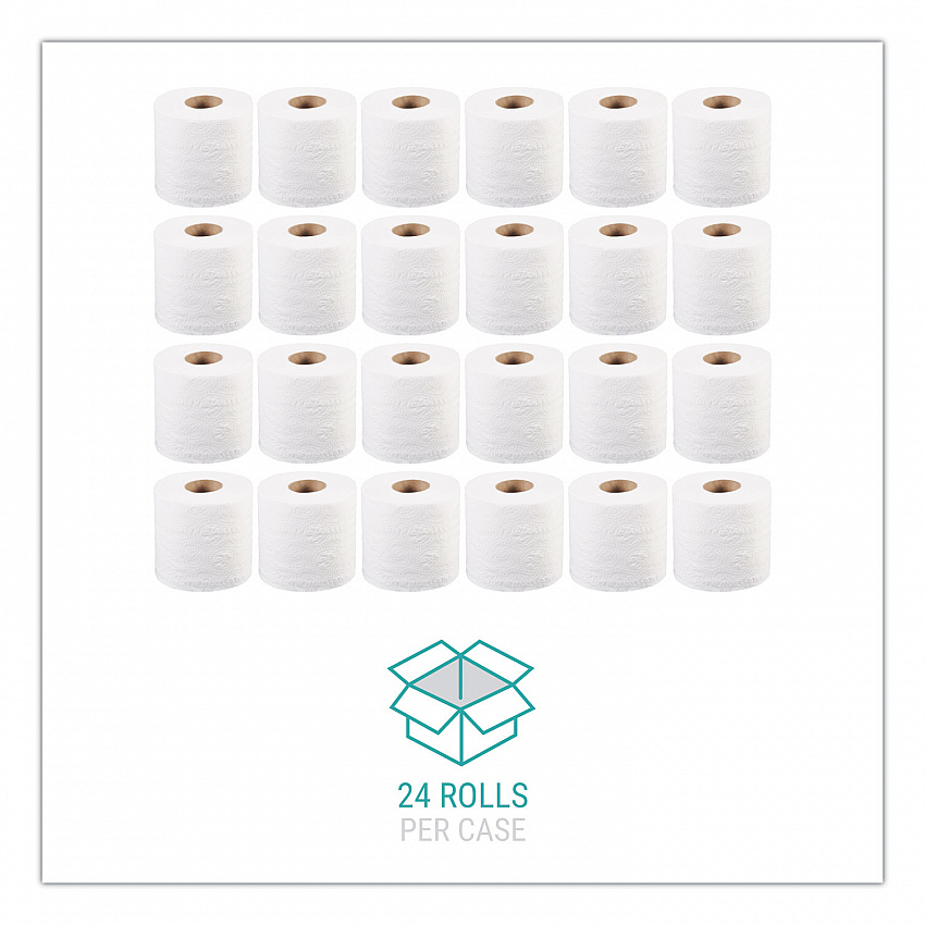 Bath Tissue, Individually Wrapped Rolls, Septic Safe, 2-Ply, White, 400 Sheets/Roll, 24 Rolls/Carton (2400)