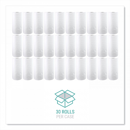 Kitchen Roll Towels, 2-Ply, 11 x 8.5, White, 85/Roll, 30 Rolls/Carton (122085CTB)