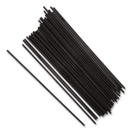 AmerCareRoyal Sip Straws, 7.5", Plastic, Black, 10,000/Carton (S1525BK7)