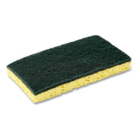 AmerCareRoyal Heavy-Duty Scrubbing Sponge, 3.5 x 6, 0.85" Thick, Yellow/Green, 20/Carton (S740C20)