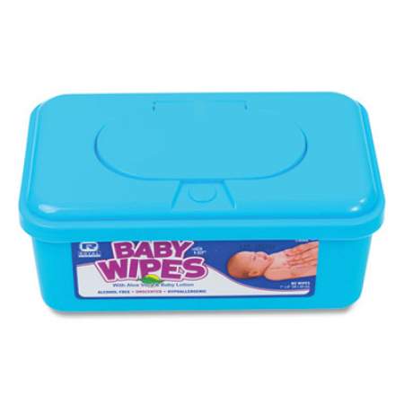 AmerCareRoyal Baby Wipes Tub, White, 80/Tub, 12/Carton (RPBWU80)