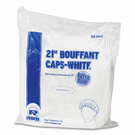 Latex-Free Operating Room Cap, Pleated, Spun-Bonded Polypropylene, 21